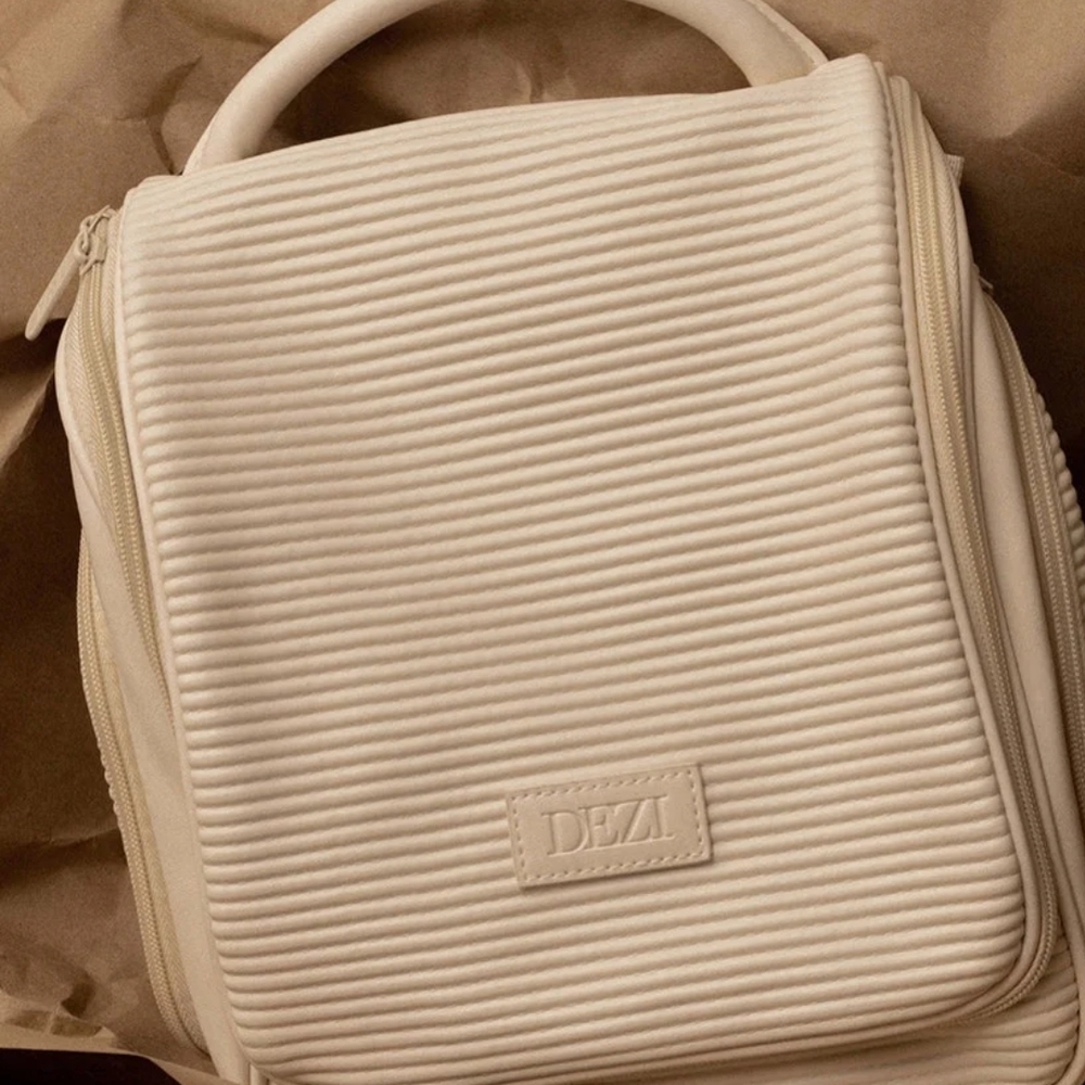 Dezi Cream Textured Backpack